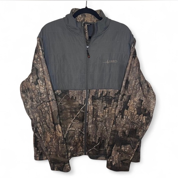 Habit Fleece-Lined Camo Zip Jacket XL Lightweight Outdoor Layer - Picture 1 of 6